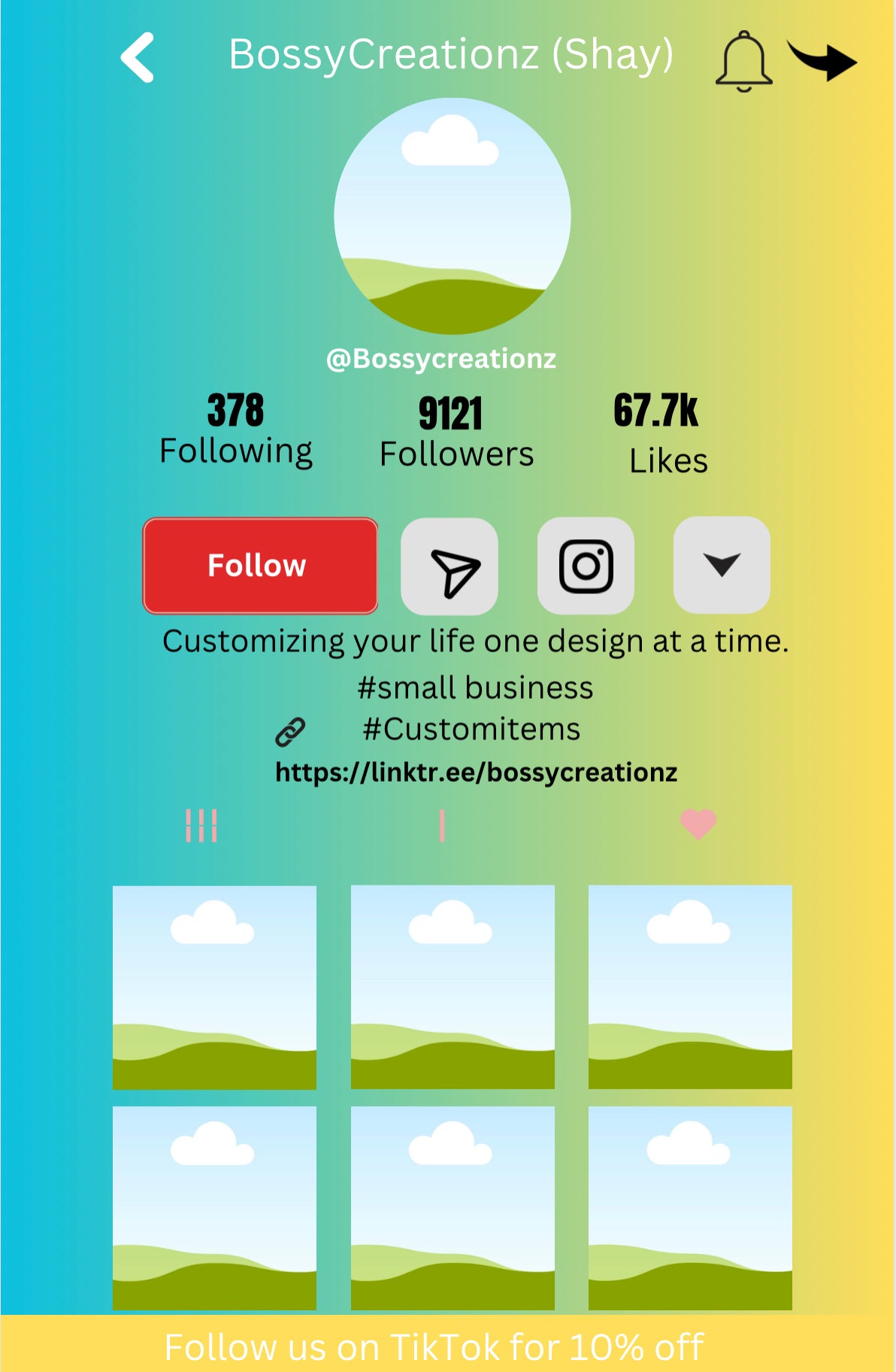 TikTok Feed Business card template