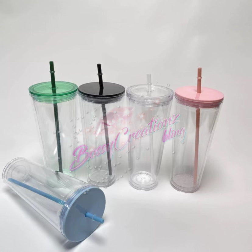 24 oz double wall color lid tumbler