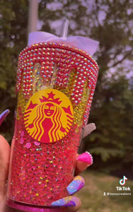 Pink Lemonade Starbucks bling tumbler